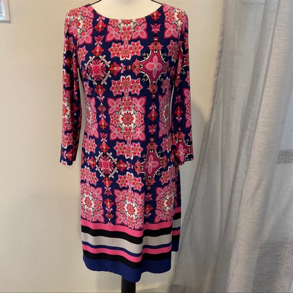Vince Camuto pink/navy floral dress
